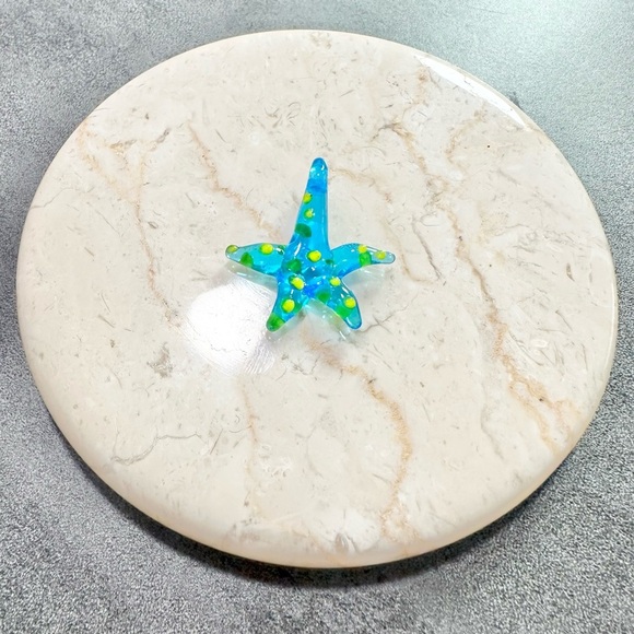 Blue And Yellow Art Glass Starfish Pendant - Picture 4 of 4